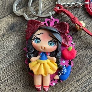 Snow White princess keychain handmade key holder bag charm key chain princess